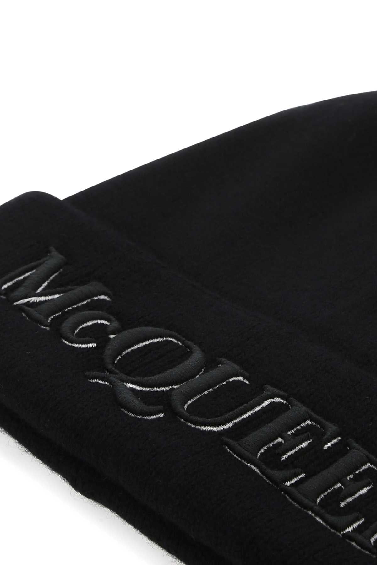 Alexander Mcqueen Men Black Cashmere Beanie Hat Luosophy