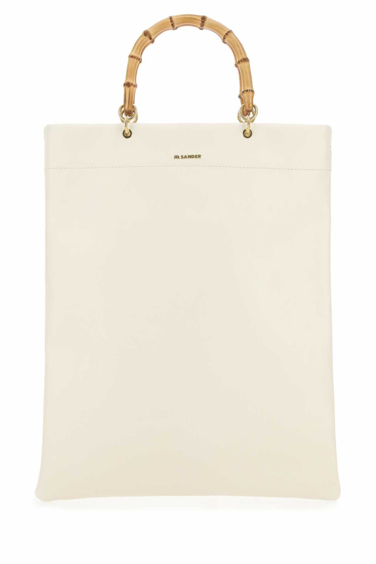 Jil Sander Women Ivory Leather Medium Shopping Bag Luosophy