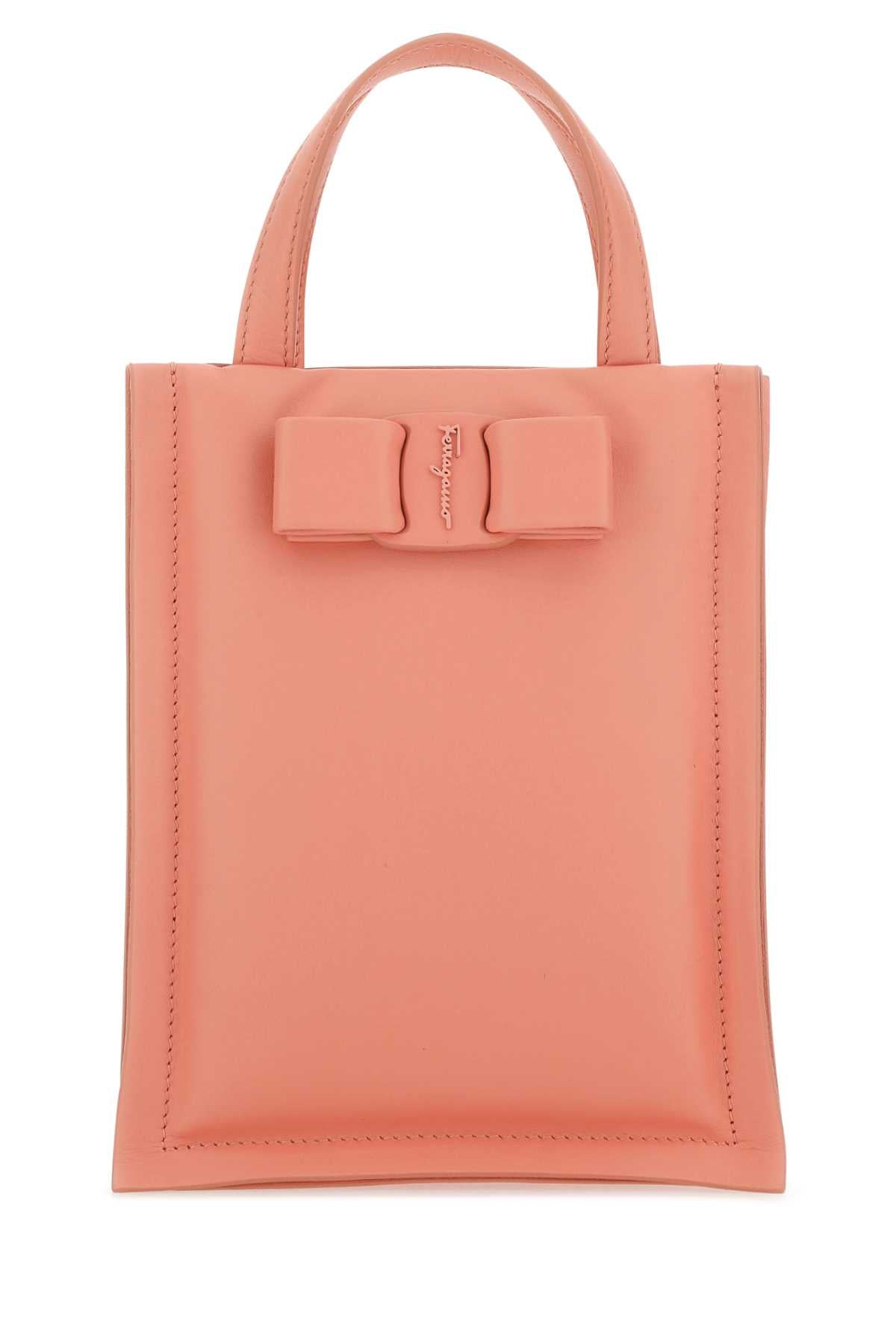 Salvatore Ferragamo Women Salmon Nappa Leather Mini Viva Bow Handbag