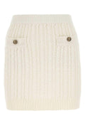 Prada Women Ivory Cotton Blend Mini Skirt Luosophy