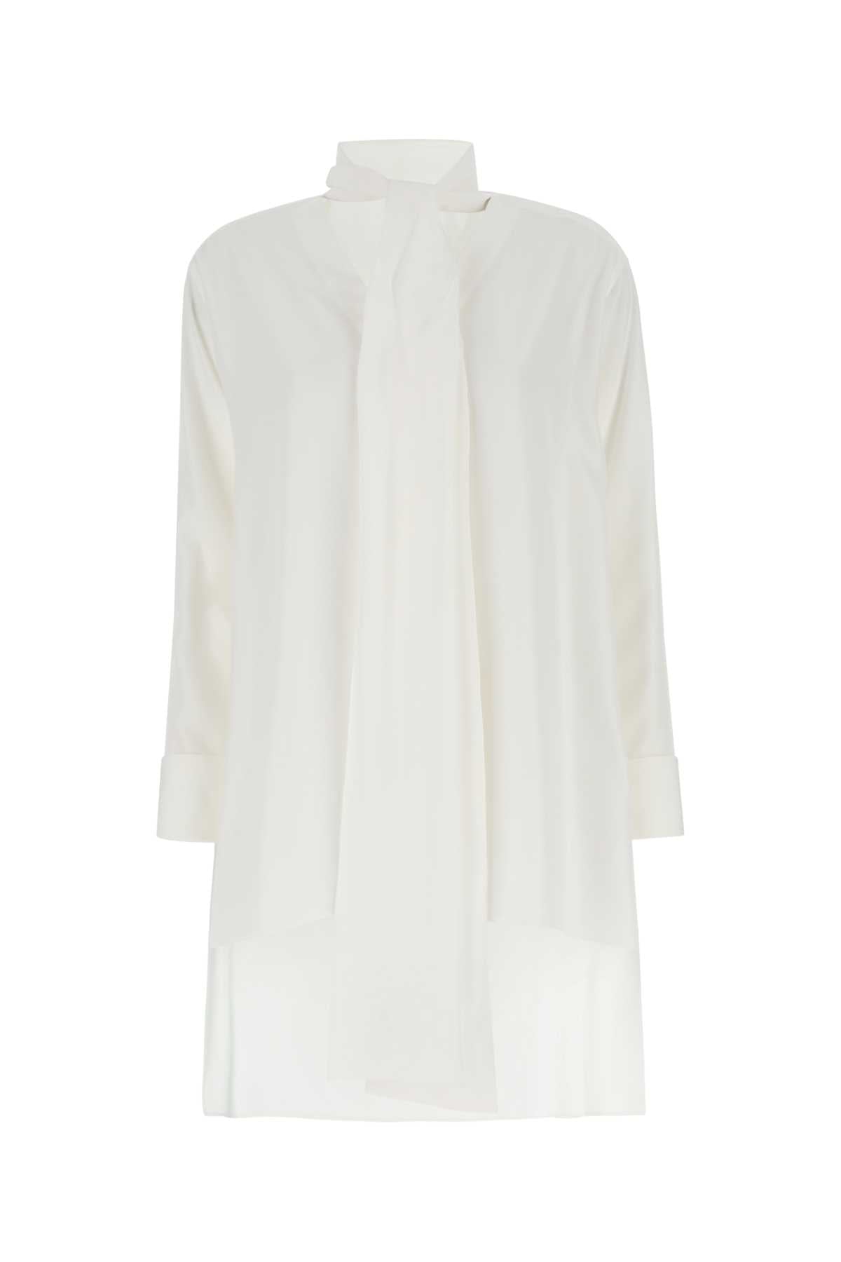 Loewe Women Ivory Crepe Oversize Blouse Luosophy
