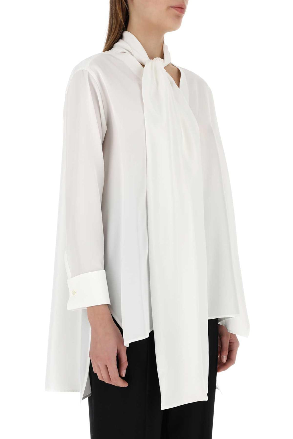 Loewe Women Ivory Crepe Oversize Blouse Luosophy