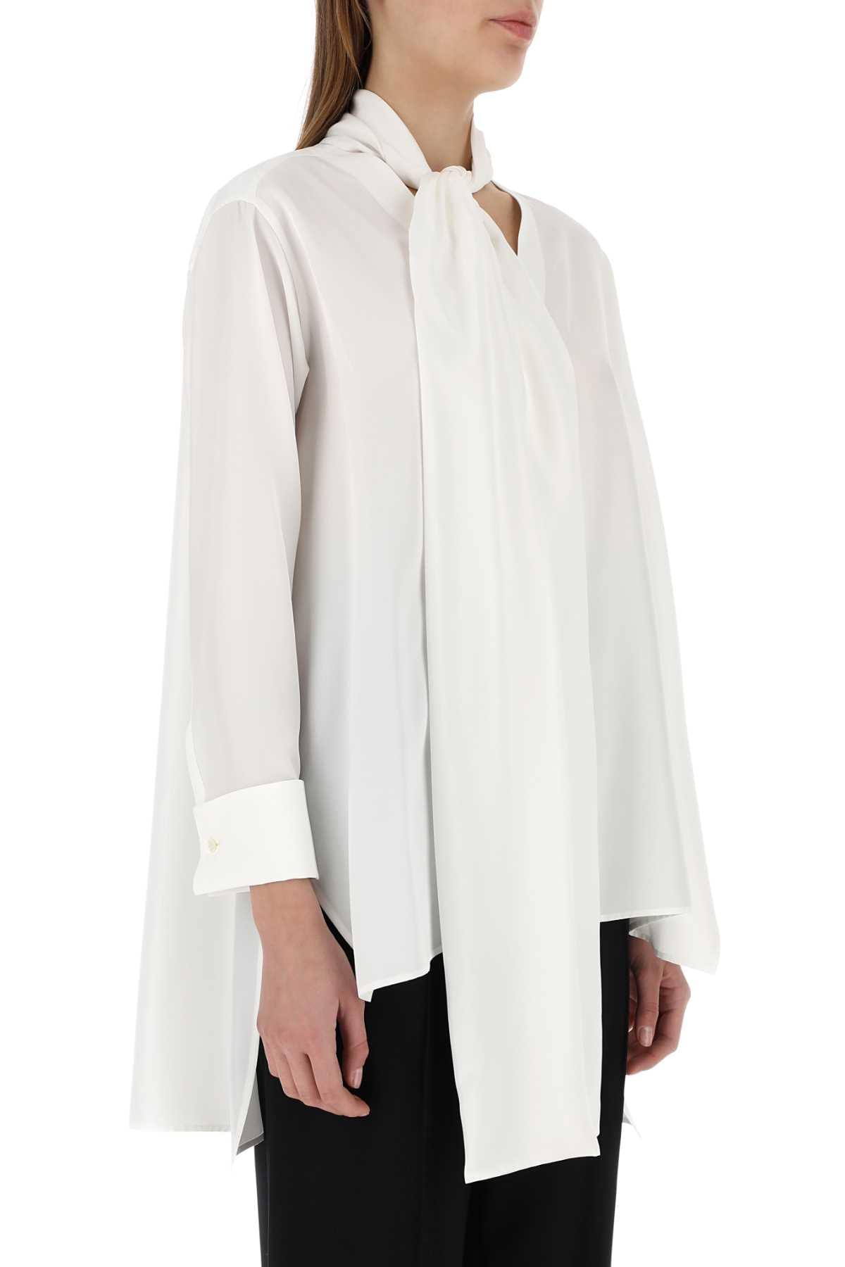 Loewe Women Ivory Crepe Oversize Blouse Luosophy