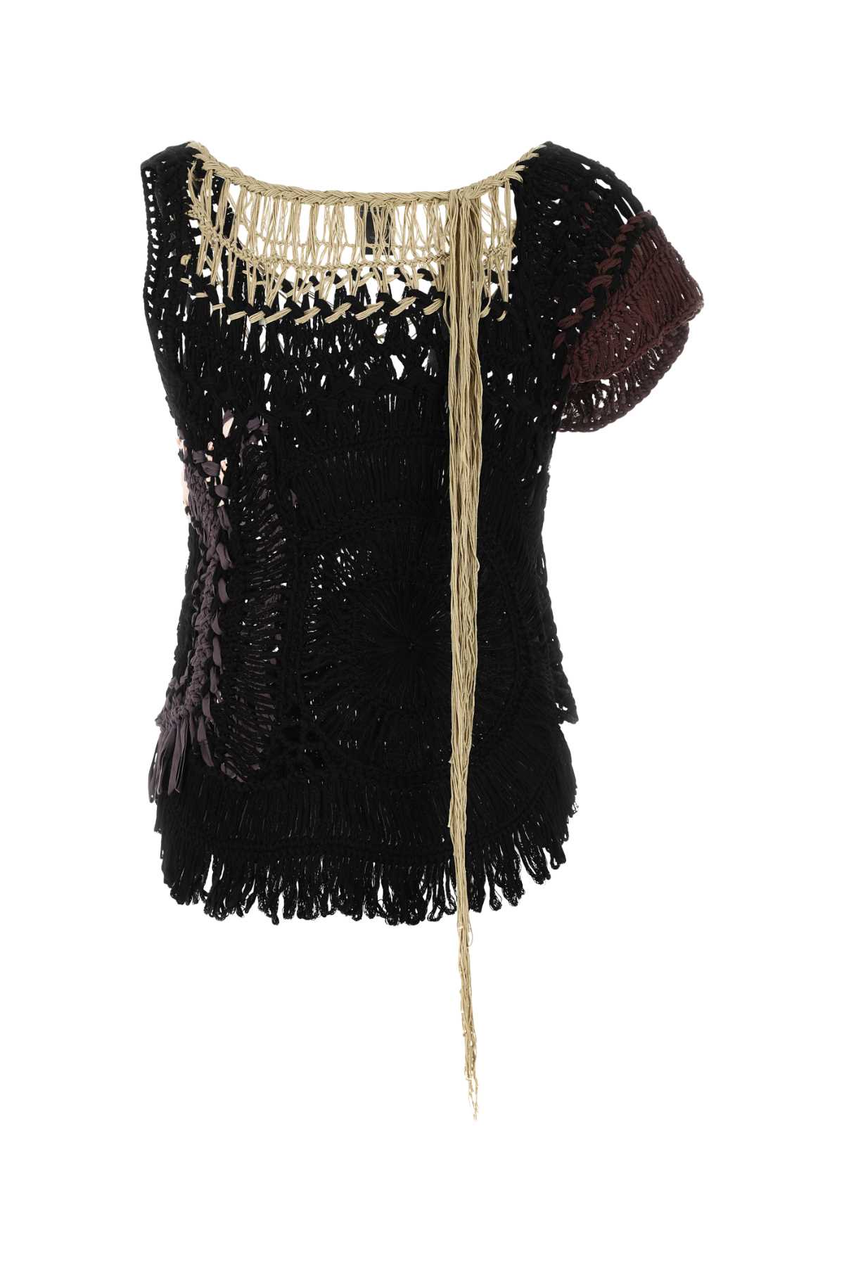 Dries Van Noten Women Black Crochet Top Luosophy