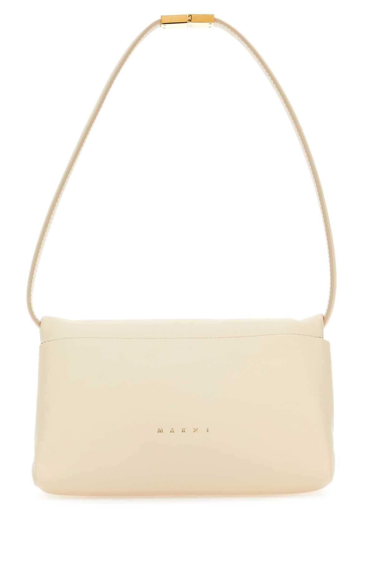 Marni Women Ivory Leather Prisma Shoulder Bag Luosophy