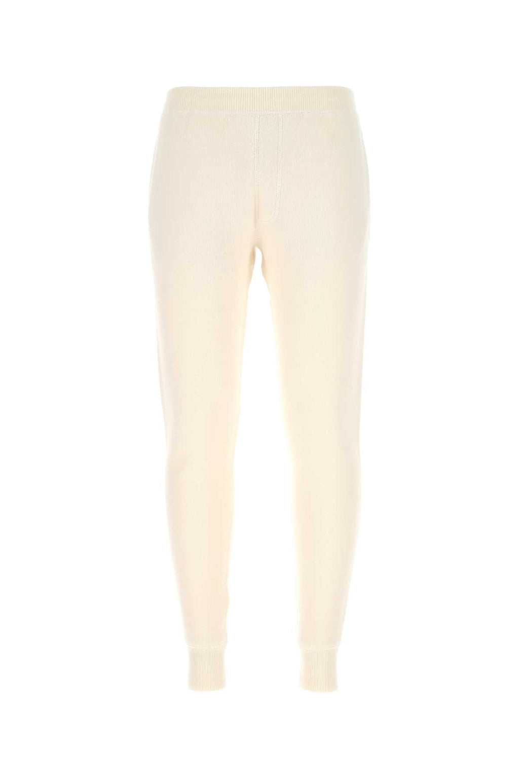 Prada Men Ivory Stretch Cashmere Blend Joggers Luosophy