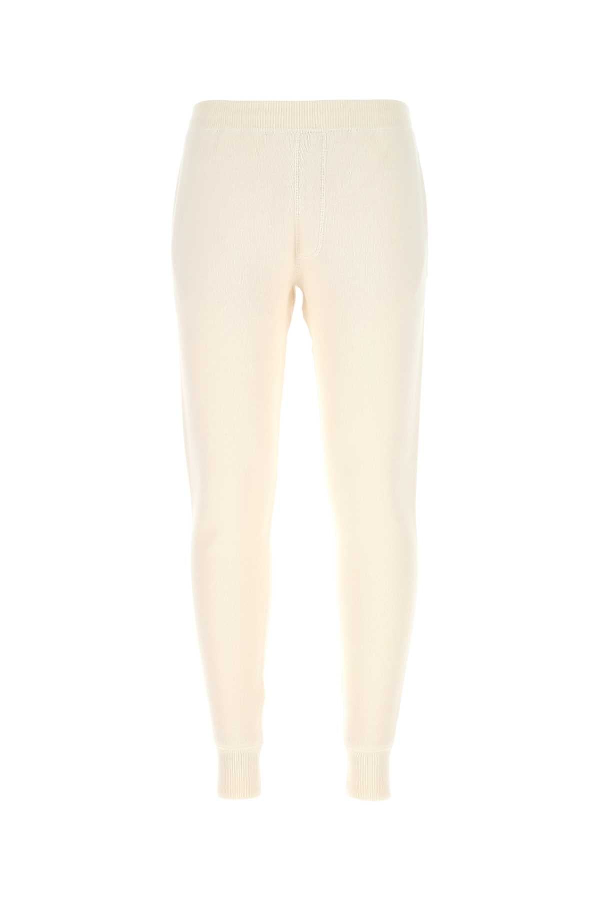 Prada Men Ivory Stretch Cashmere Blend Joggers Luosophy