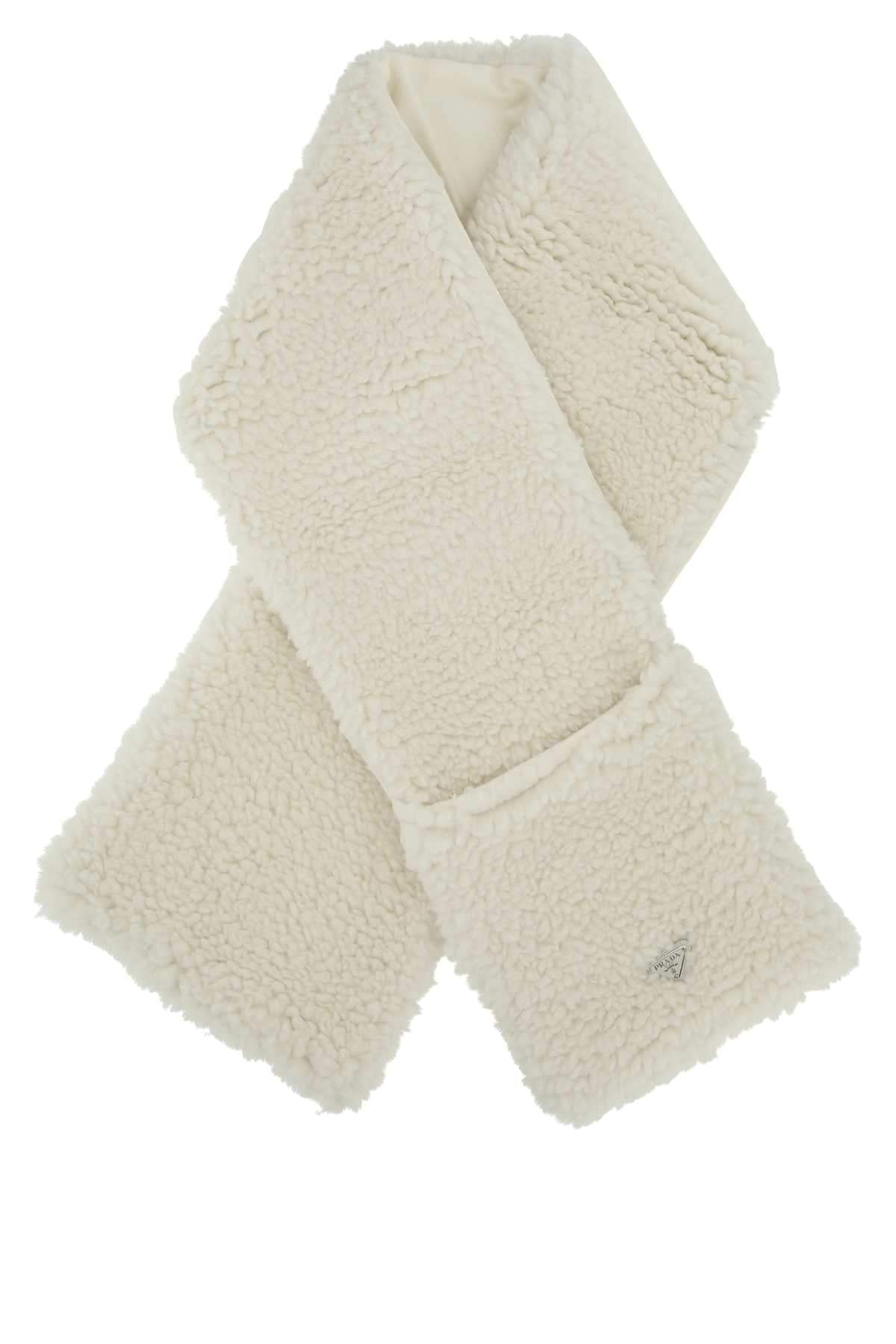 Prada Women Ivory Teddy Scarf Luosophy