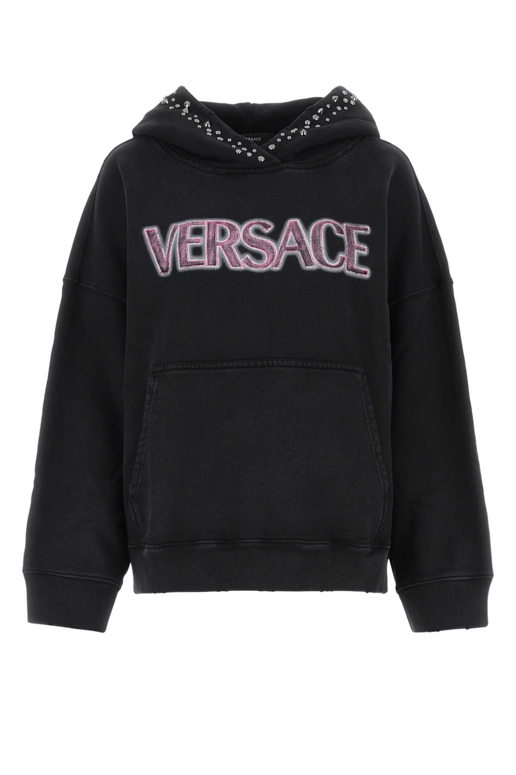 Versace Women Black Cotton Oversize Sweatshirt Luosophy