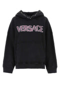 Versace Women Black Cotton Oversize Sweatshirt Luosophy