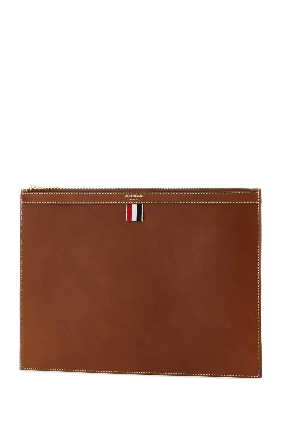 Thom Browne Men Brown Leather Document Case Luosophy