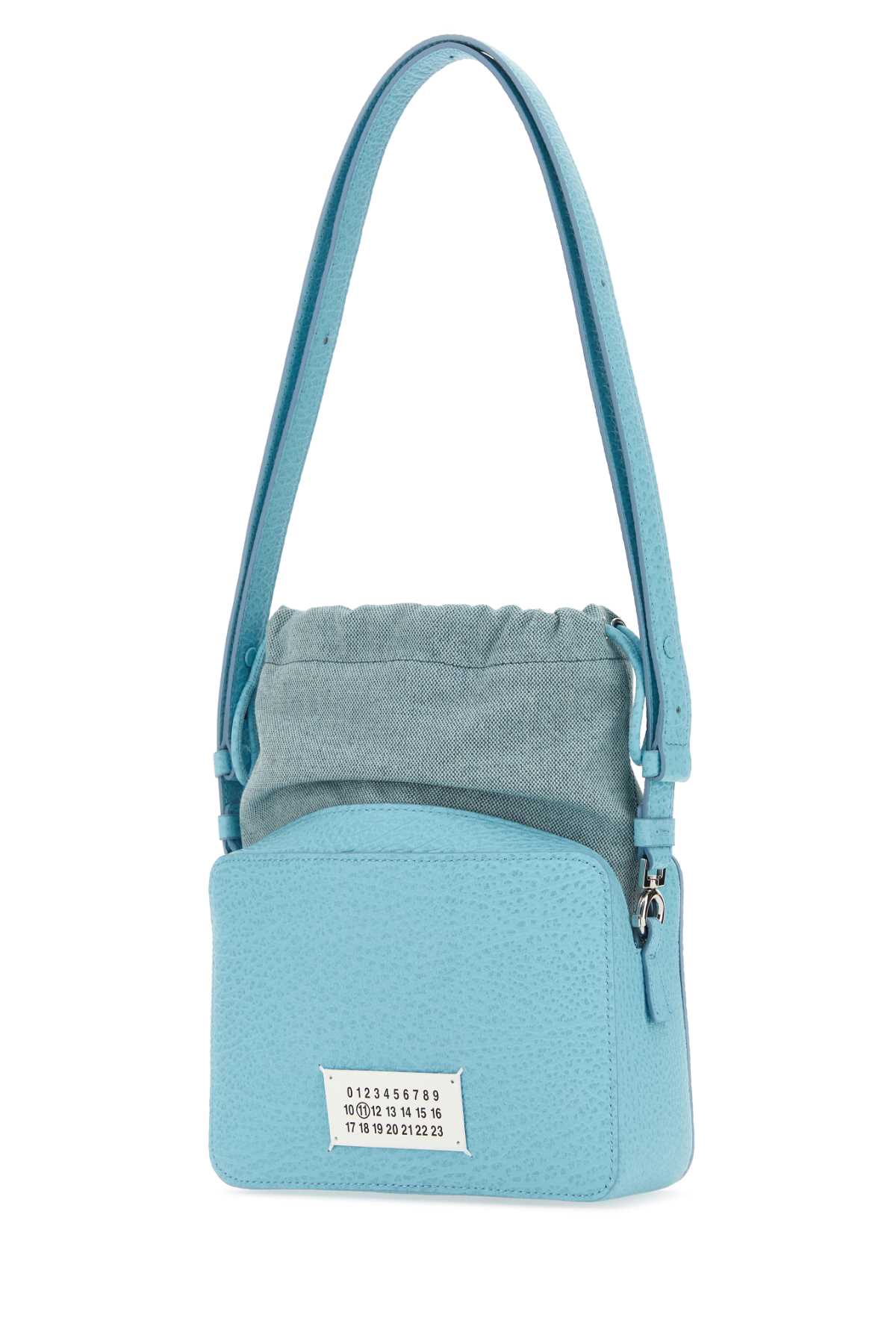 Maison Margiela Women Light Blue Leather And Fabric 5Ac Bucket Bag Luosophy