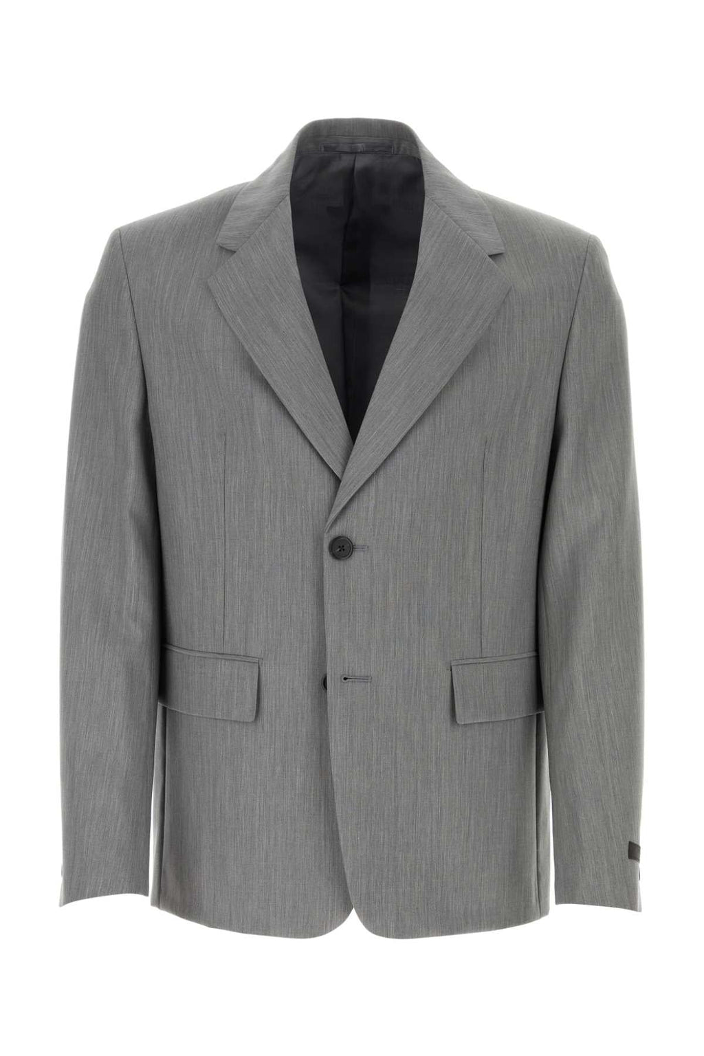 Prada Men Melange Grey Wool Blend Blazer Luosophy