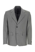 Prada Men Melange Grey Wool Blend Blazer Luosophy
