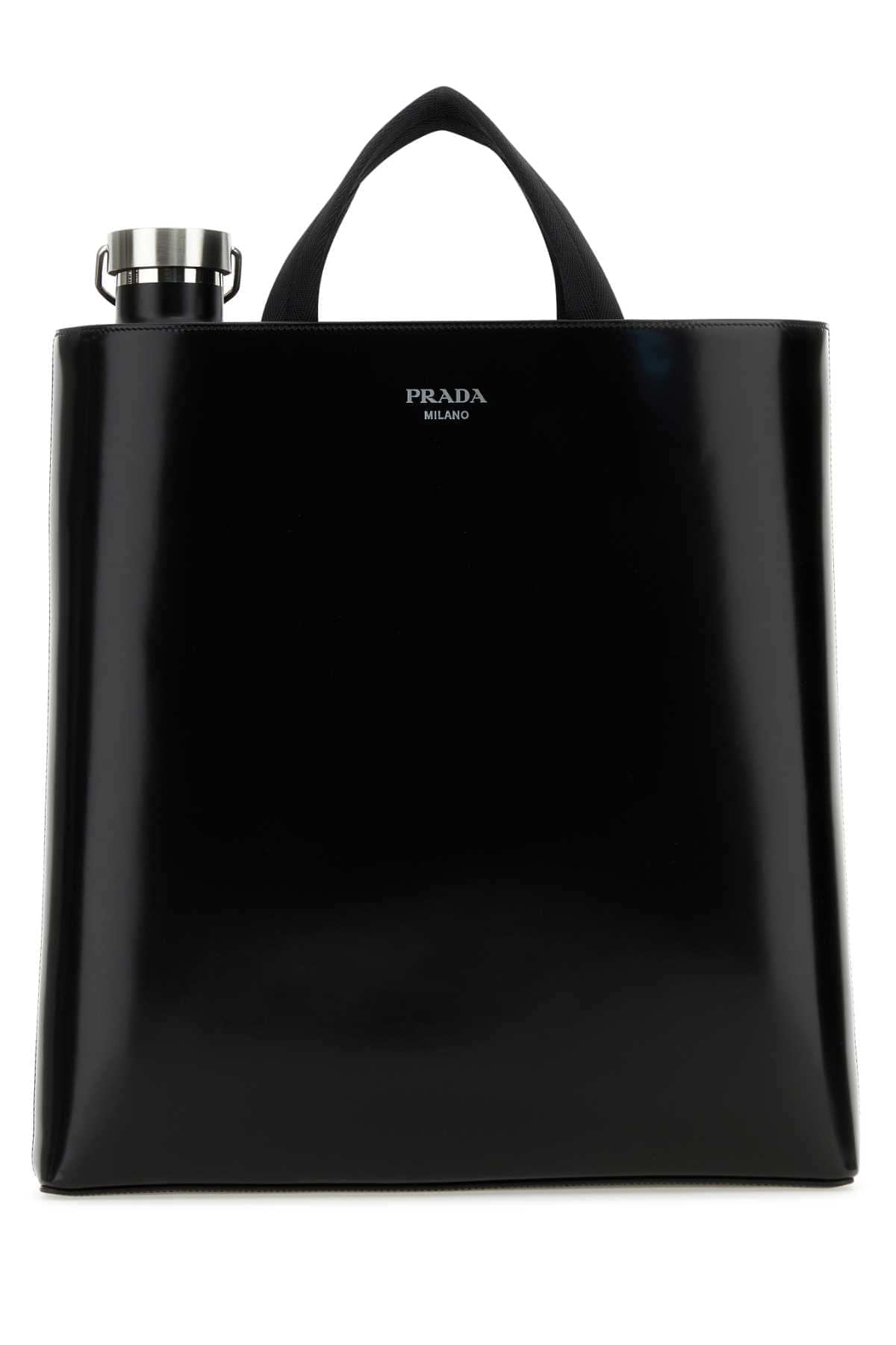 Prada Men Black Leather Shopping Bag Luosophy