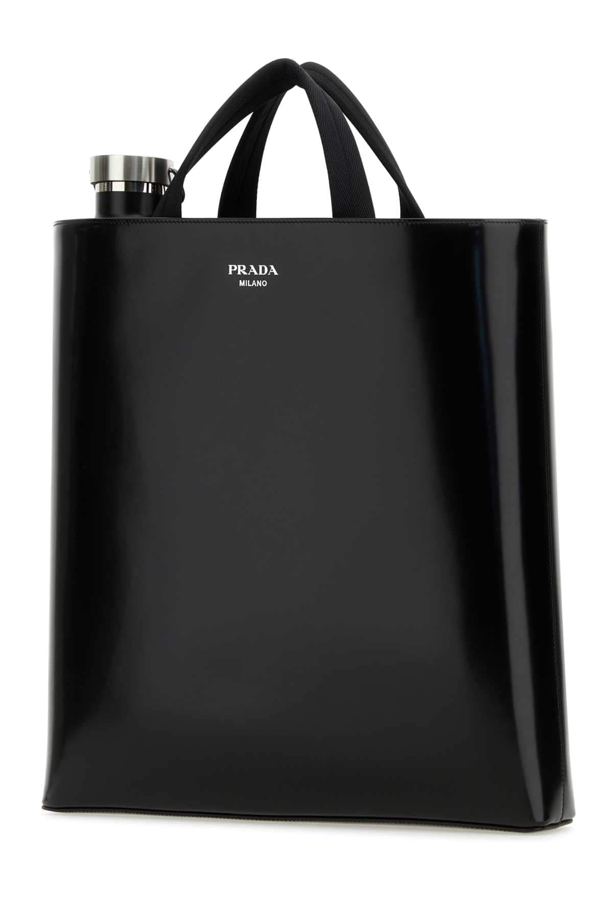 Prada Men Black Leather Shopping Bag Luosophy