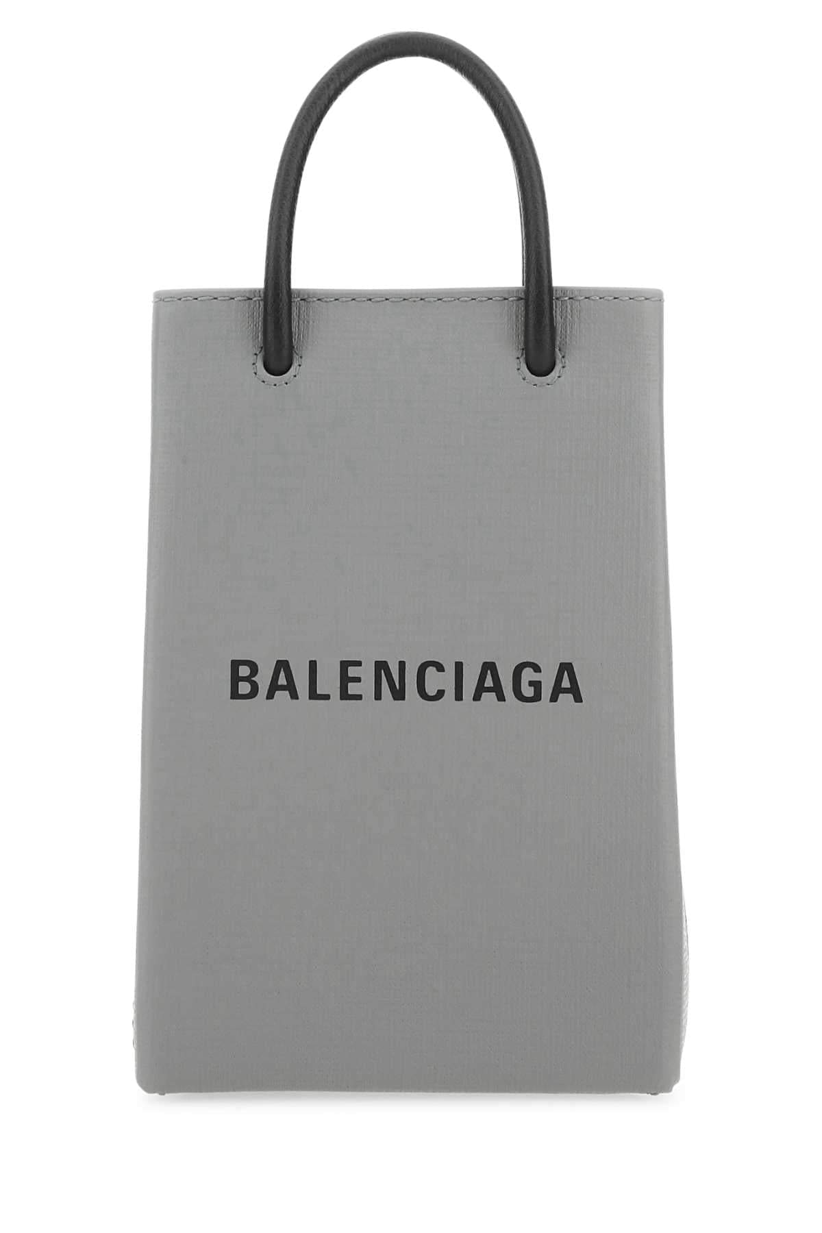 Balenciaga Women Grey Leather Phone Case Luosophy