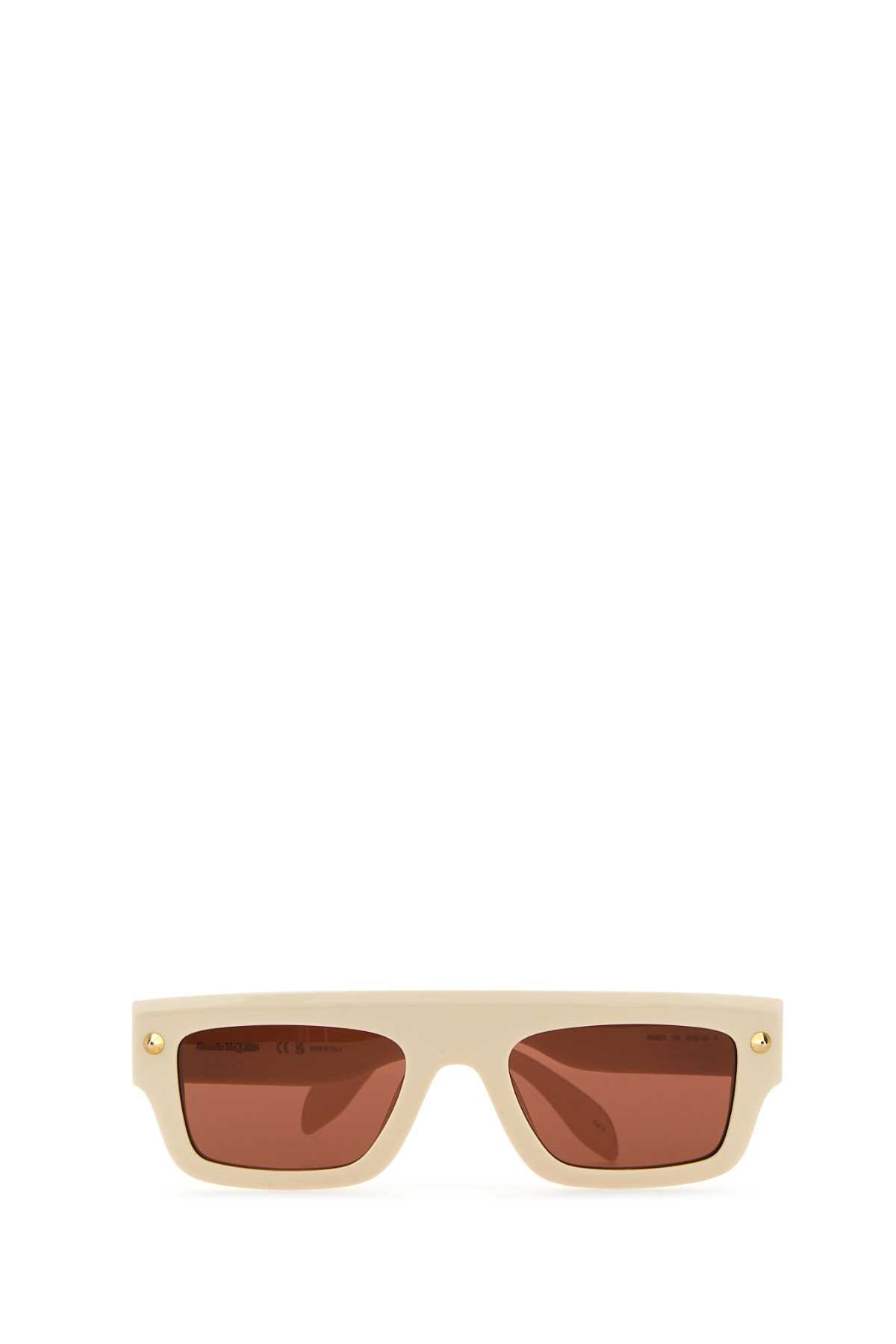 Alexander Mcqueen Women Ivory Acetate Sunglasses Luosophy