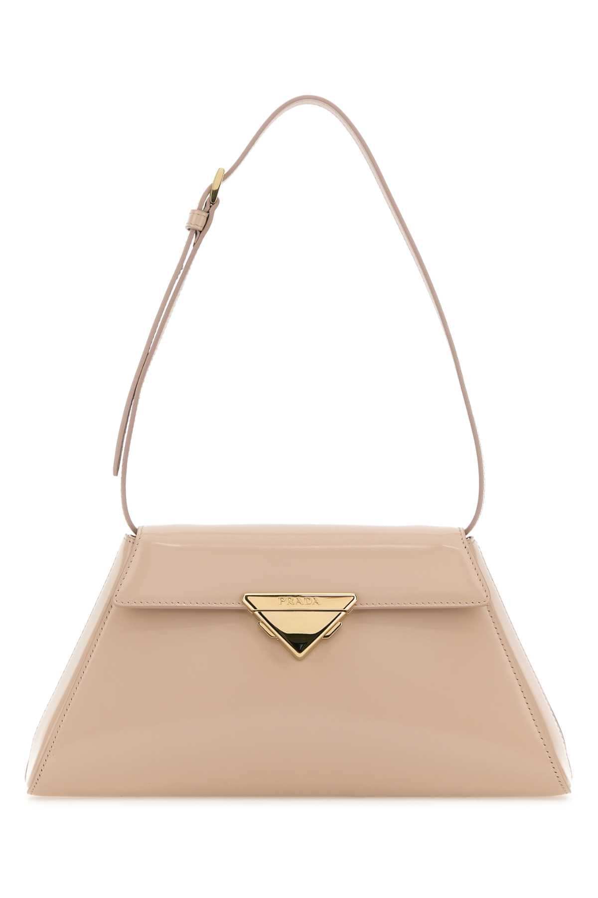 Prada Women Powder Pink Leather Shoulder Bag Luosophy