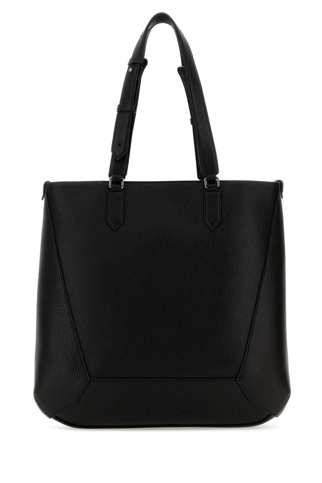 Alexander Mcqueen Men Black Leather Medium Edge Shopping Bag Luosophy