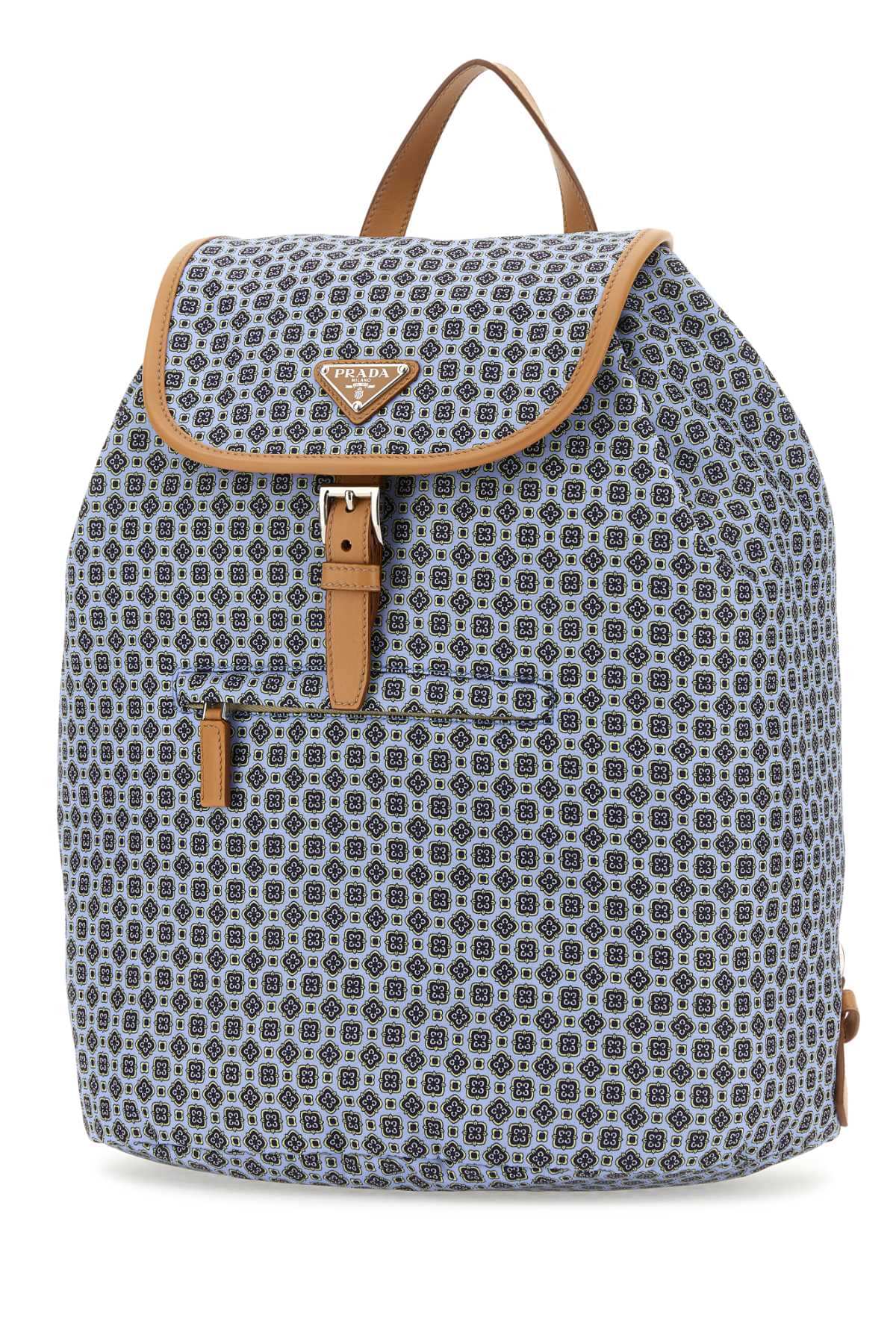 Prada Men Printed Re-Nylon Backpack Luosophy