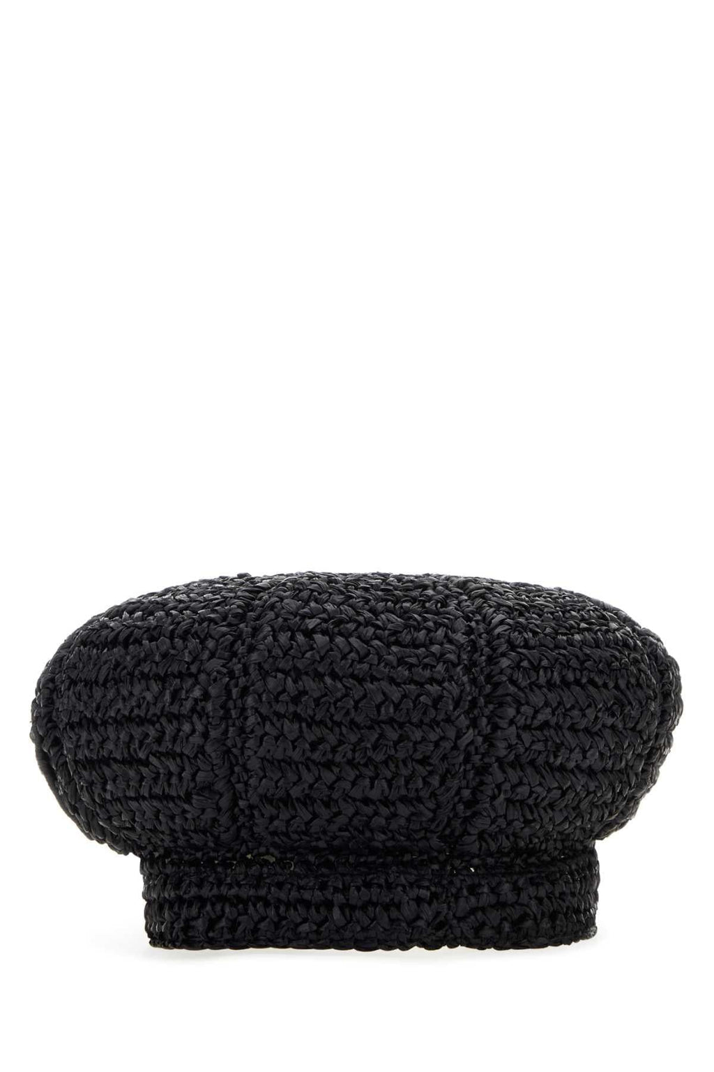 Prada Women Black Rafia Baker Boy Hat Luosophy
