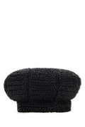 Prada Women Black Rafia Baker Boy Hat Luosophy