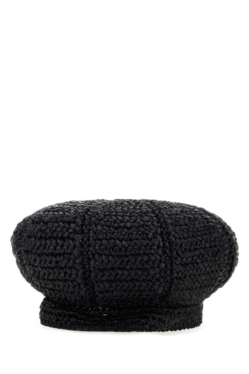Prada Women Black Rafia Baker Boy Hat Luosophy