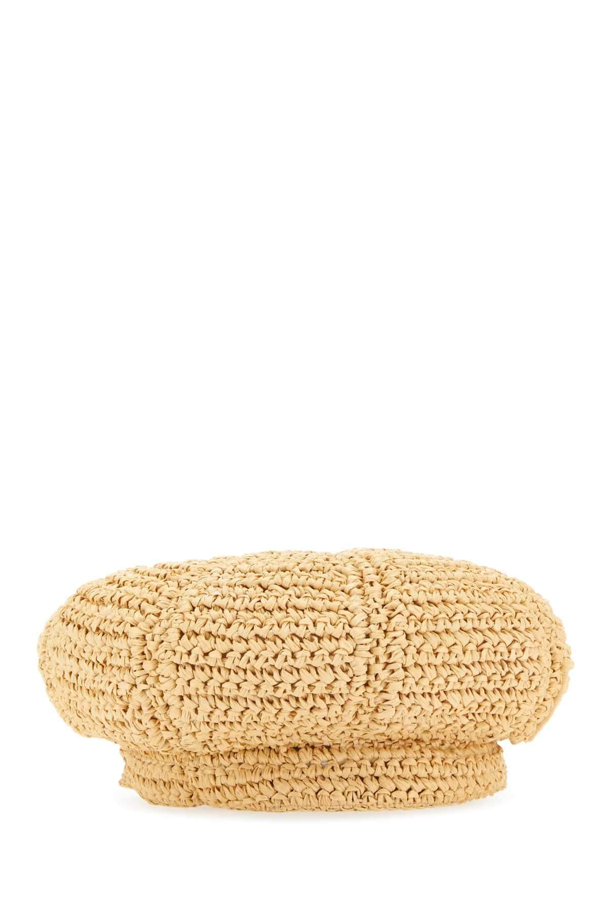 Prada Women Beige Rafia Baker Boy Hat Luosophy