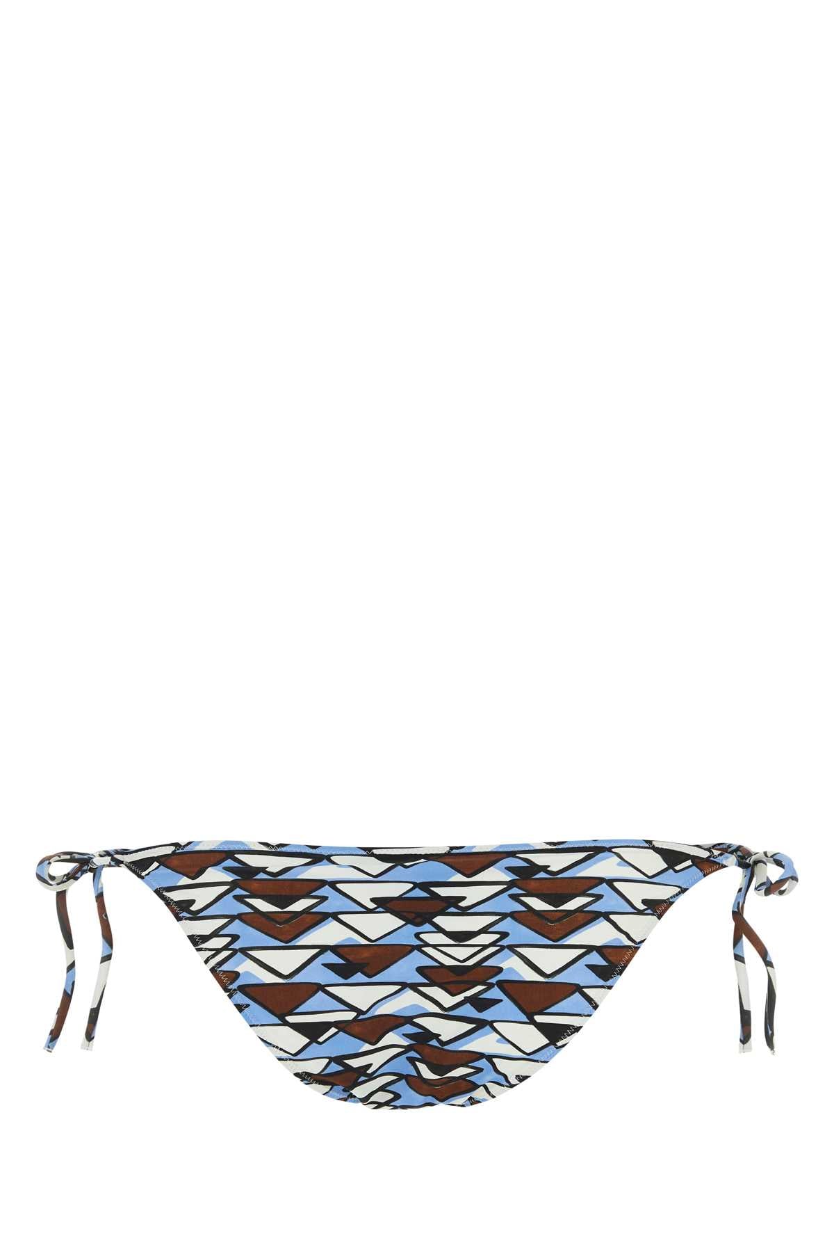 Prada Women Printed Stretch Nylon Bikini Bottom Luosophy