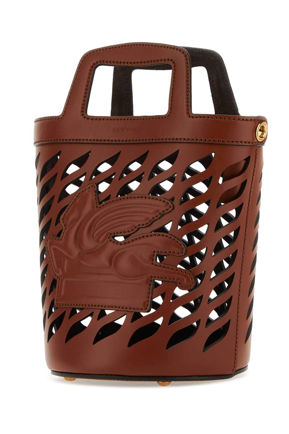 Etro Women Brown Leather Coffa Bucket Bag Luosophy