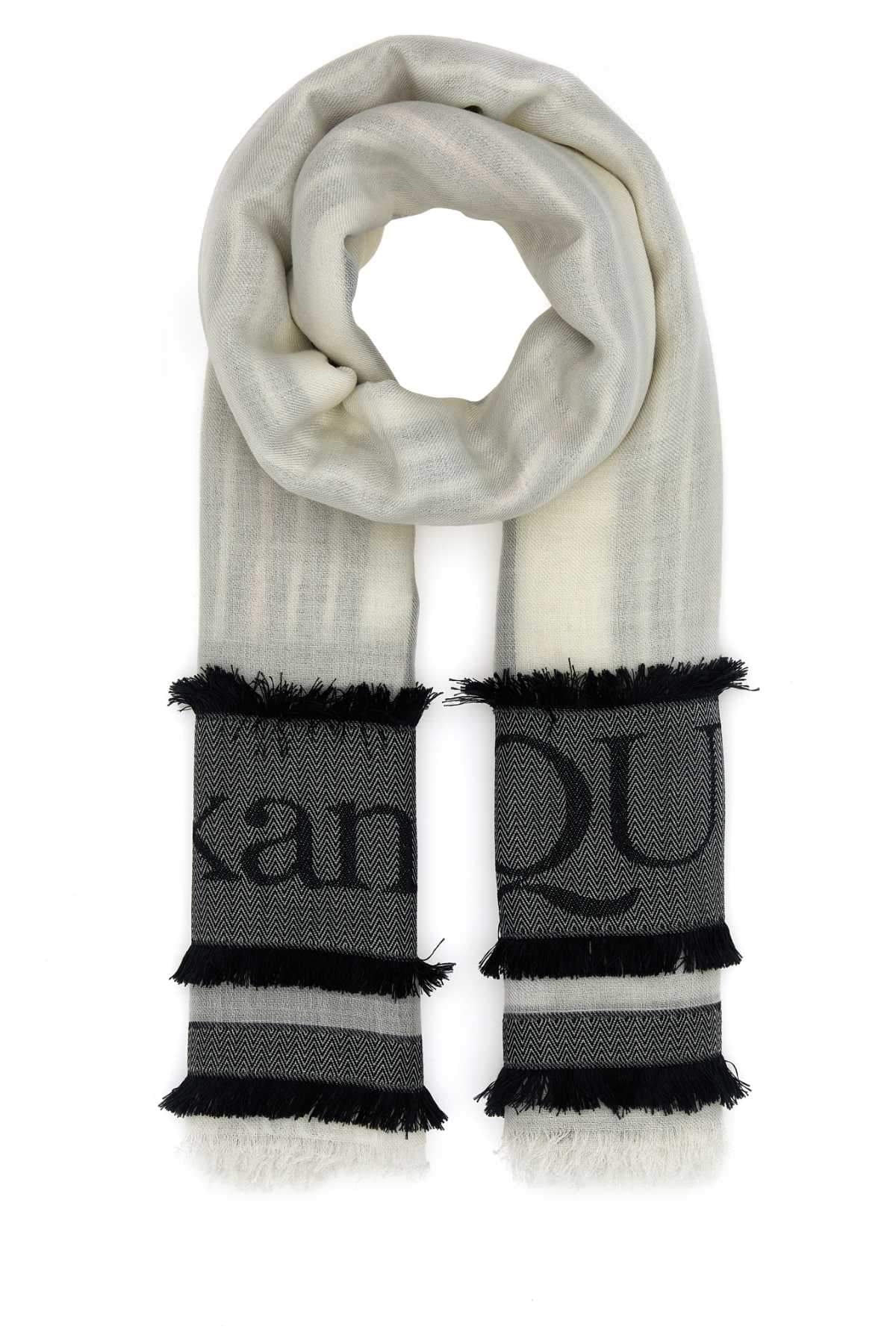 Alexander Mcqueen Women Ivory Wool Blend Foulard Luosophy