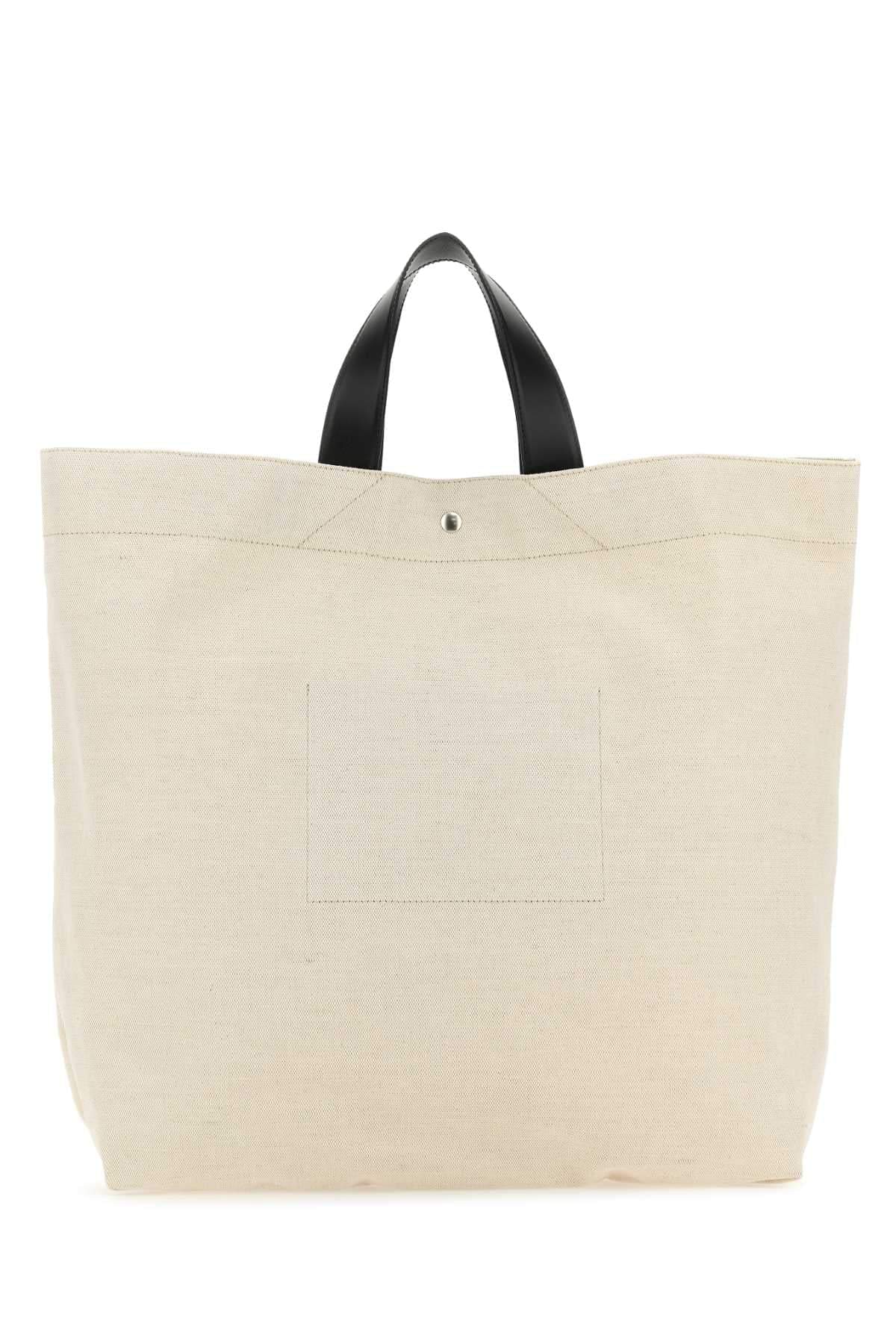 Jil Sander Women Sand Canvas Flat Shopping Bag Luosophy