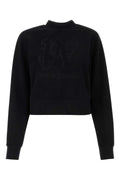 Palm Angels Women Black Cotton Sweatshirt