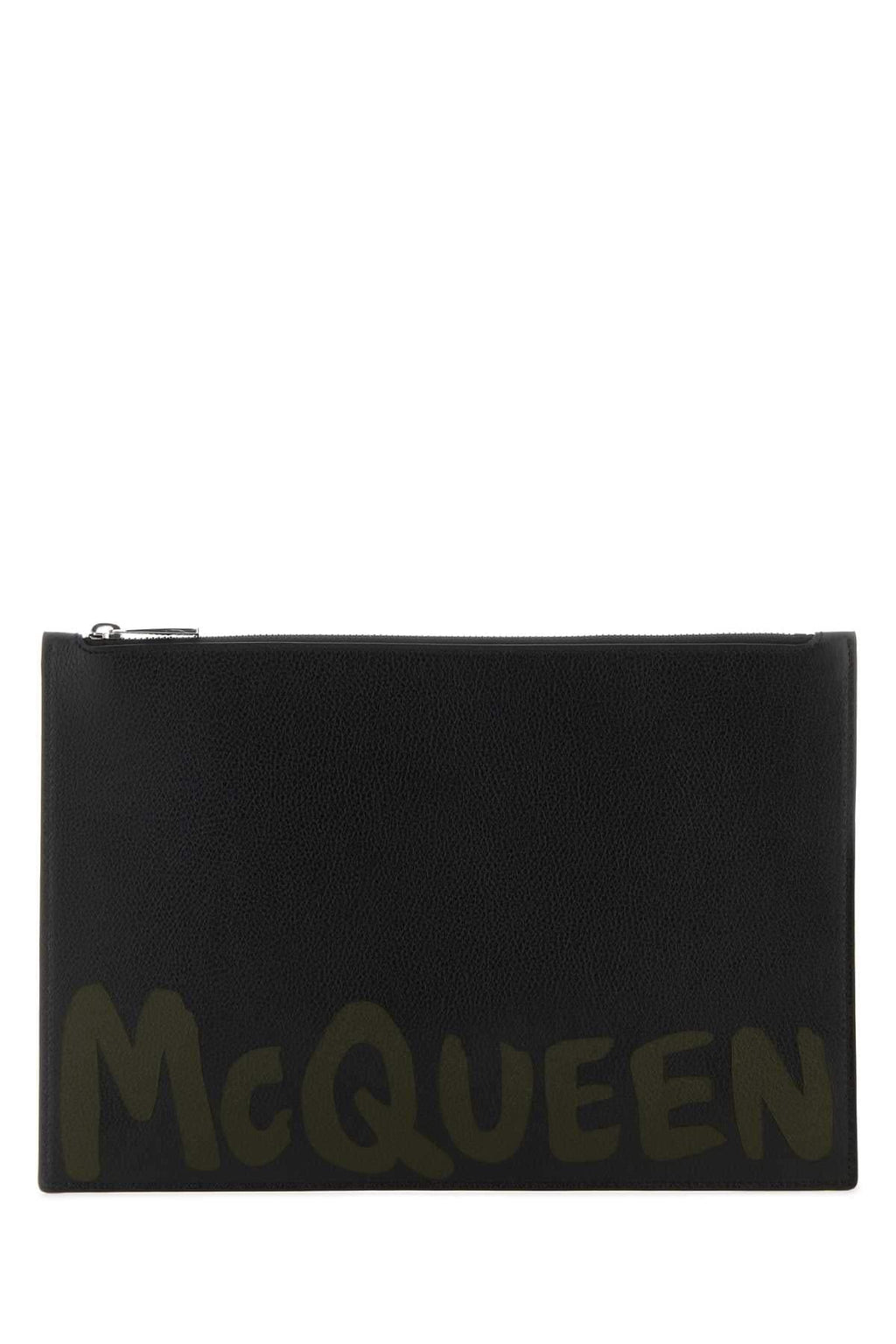 Alexander Mcqueen Men Black Leather Clutch Luosophy