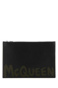 Alexander Mcqueen Men Black Leather Clutch Luosophy