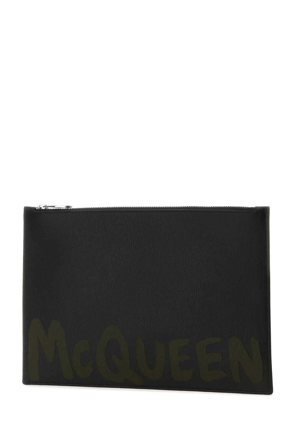 Alexander Mcqueen Men Black Leather Clutch Luosophy