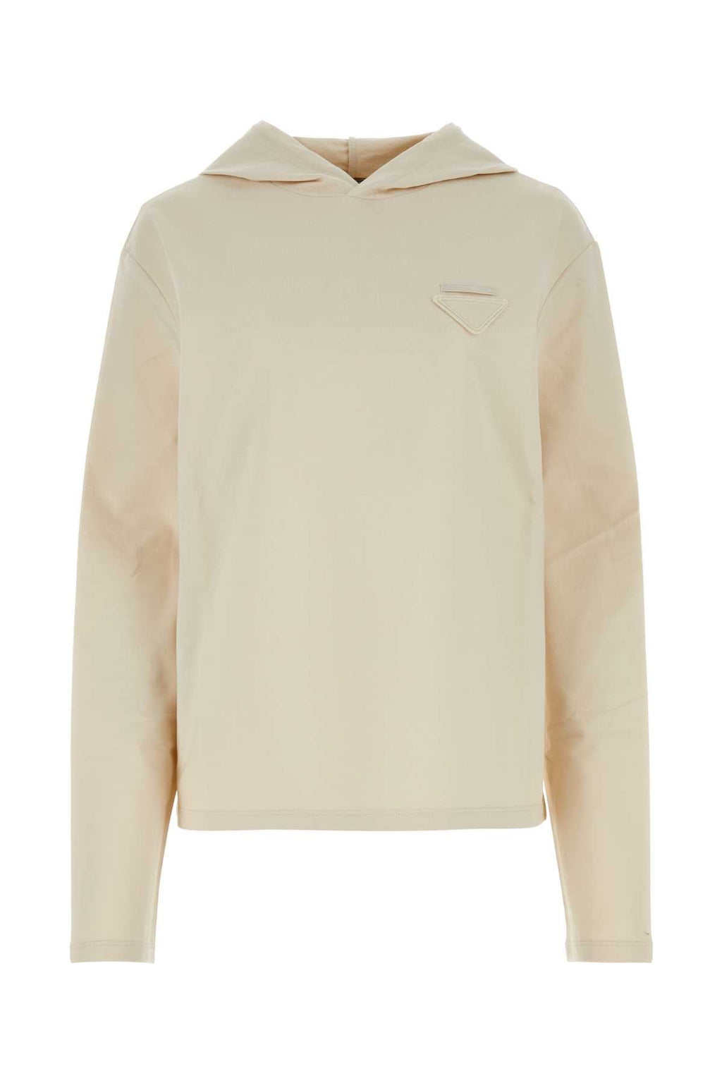 Prada Women Sand Stretch Cotton Oversize Sweatshirt Luosophy