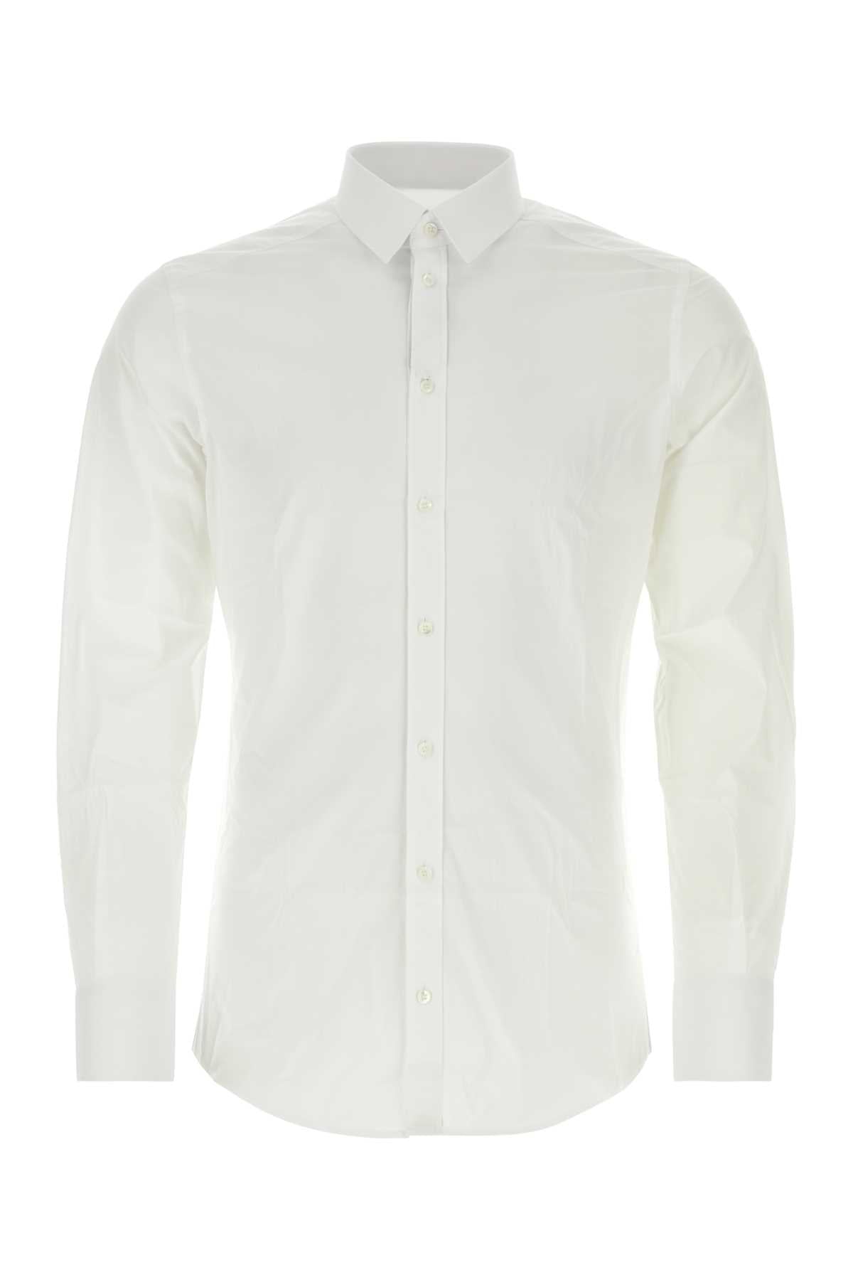 Dolce & Gabbana Men White Stretch Poplin Shirt Luosophy