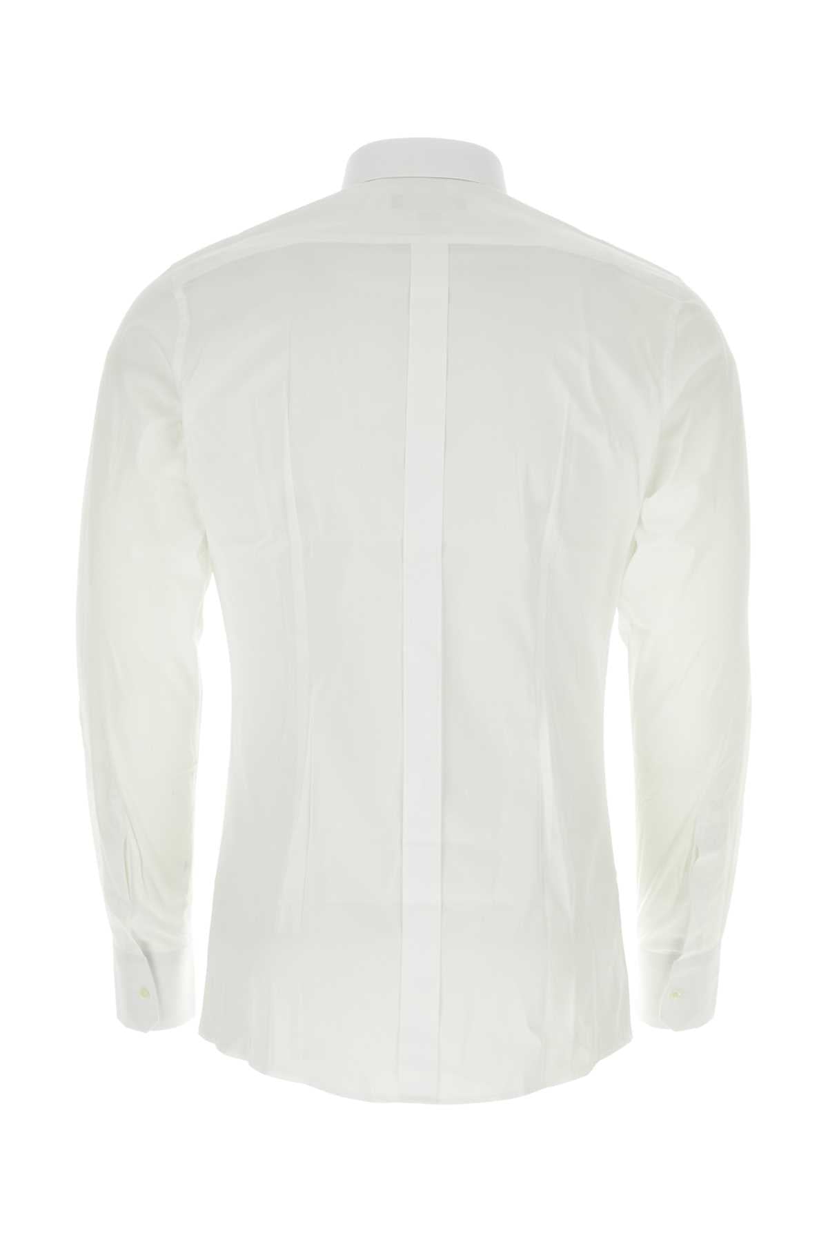 Dolce & Gabbana Men White Stretch Poplin Shirt Luosophy