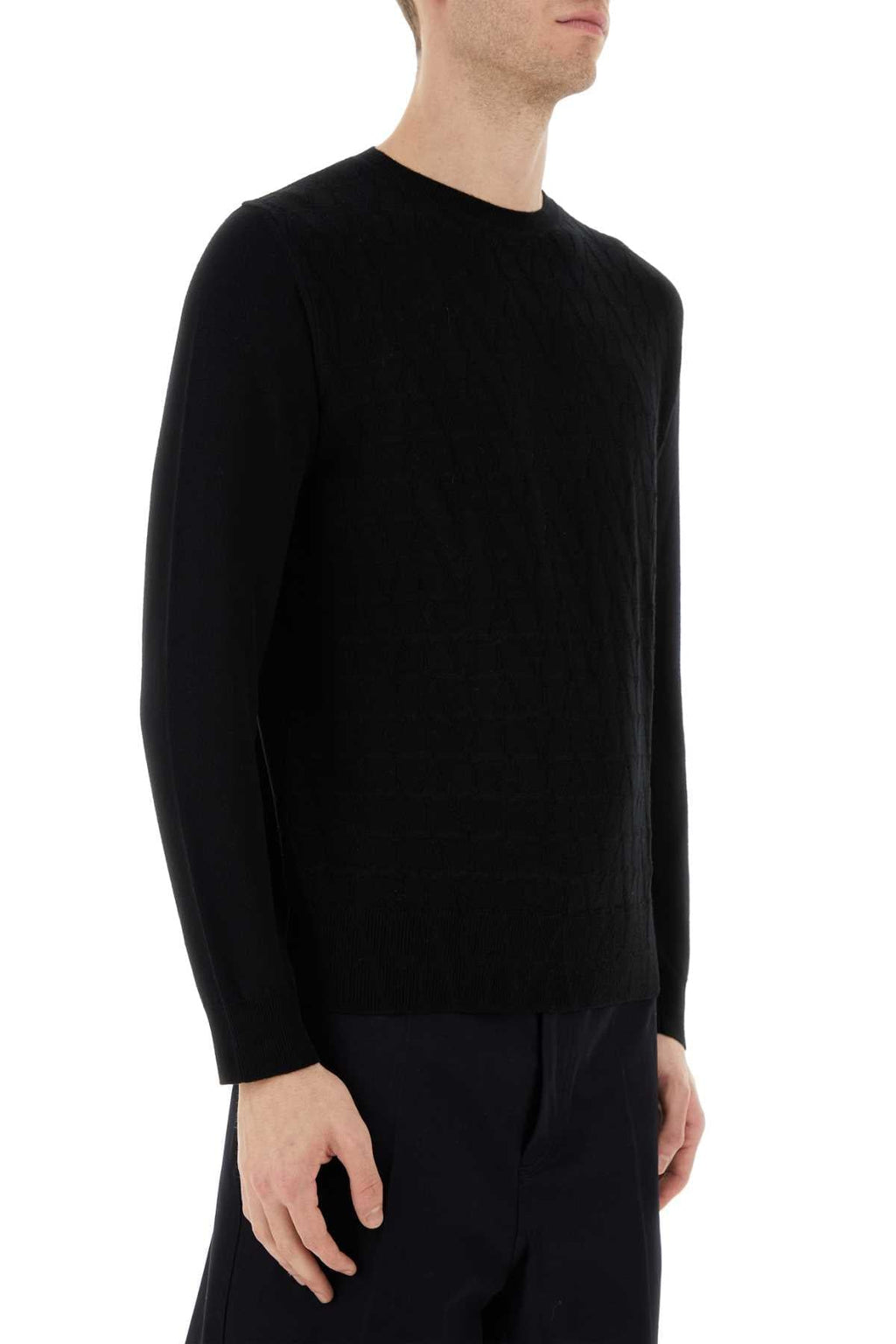 Valentino Garavani Men Black Wool Sweater Luosophy