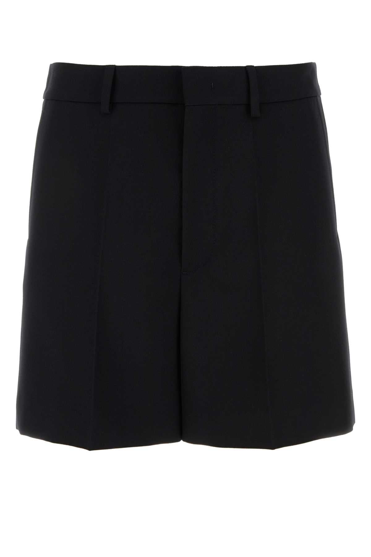 Valentino Garavani Men Black Wool Bermuda Shorts Luosophy