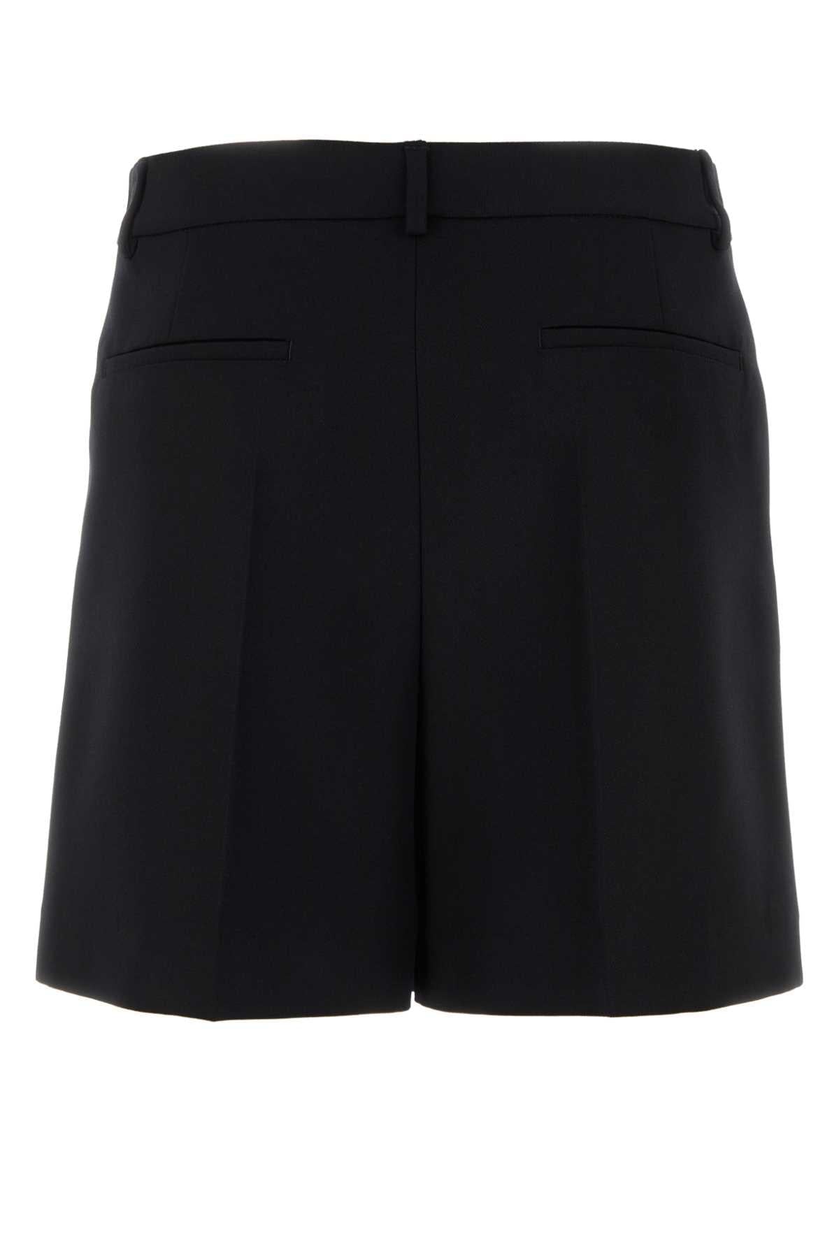 Valentino Garavani Men Black Wool Bermuda Shorts Luosophy