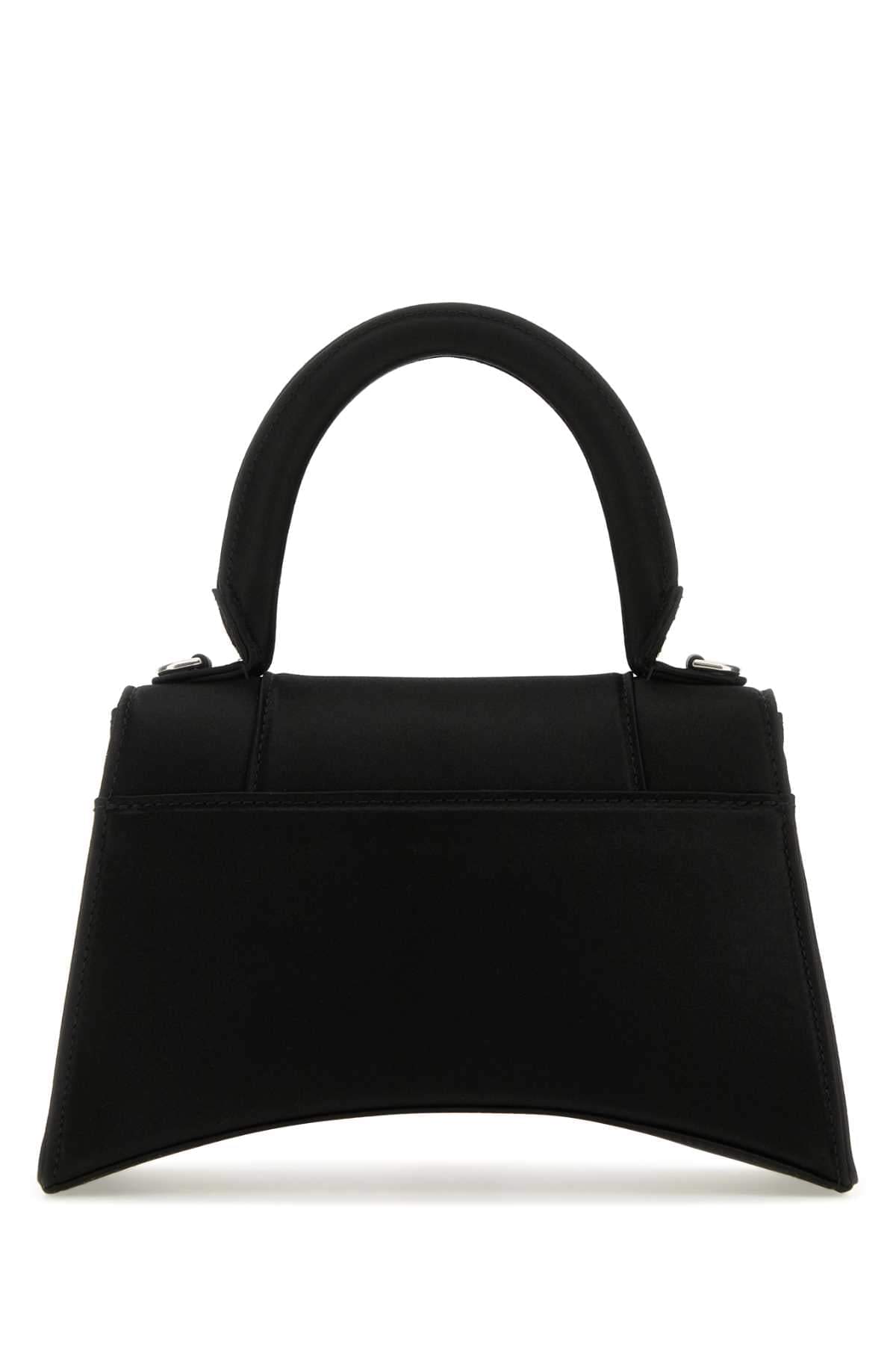 Balenciaga Women Black Satin Small Hourglass Handbag Luosophy