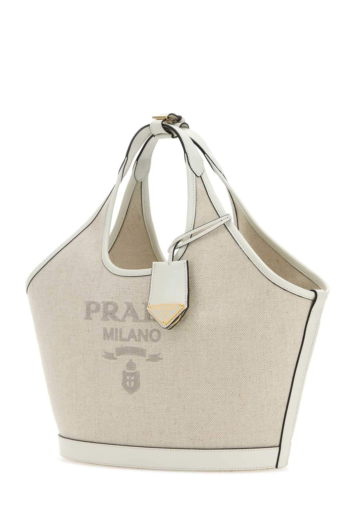 Prada Women Sand Canvas Handbag Luosophy