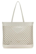 Prada Women White Leather Shopping Bag Luosophy