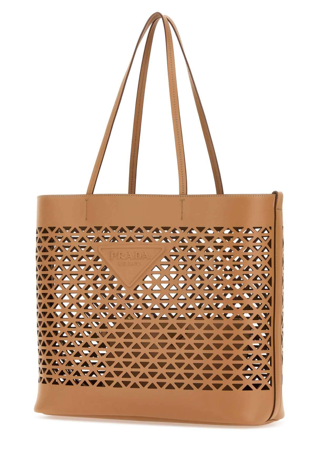 Prada Women Sand Leather Shopping Bag Luosophy