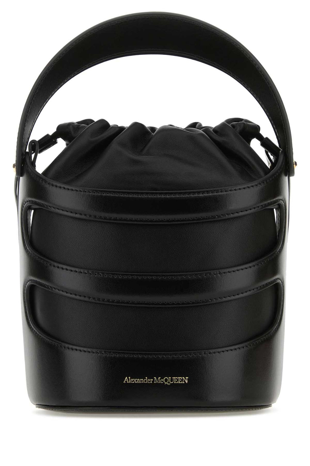 Alexander Mcqueen Women Black Leather The Rise Bucket Bag