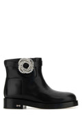 Mach&Mach Women Black Leather Galaxy Ankle Boots