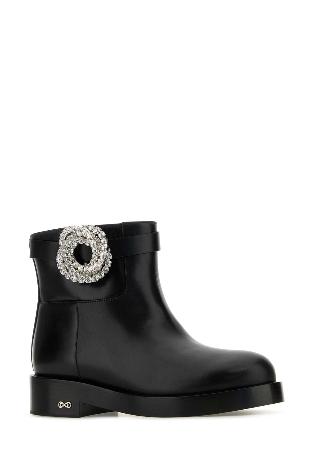 Mach&Mach Women Black Leather Galaxy Ankle Boots